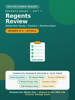 Biology Curriculum Unit 7: Review & Cluster Practice | NGSS & NYS Regents