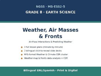 Weather, Air Masses & Fronts — Reading Weather Data to Predict Weather (NGSS MS-