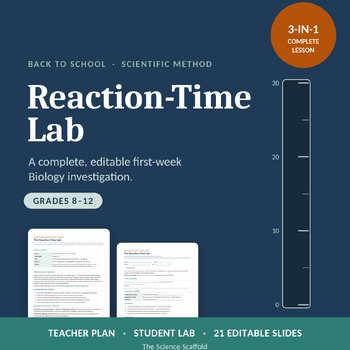 Scientific Method Back to School Biology Lab | Reaction Time (Editable + Slides)