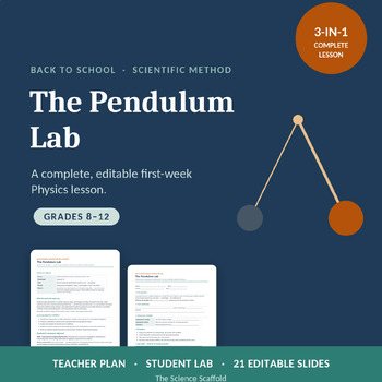Scientific Method Back to School Physics Lab | Pendulum (Editable + Slides)