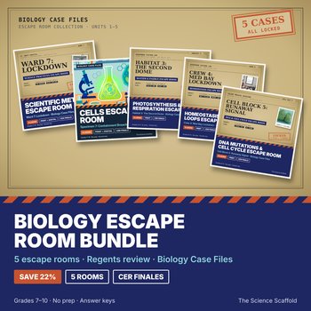 Biology Escape Room Bundle | 5 Escape Rooms | Regents Review | Case Files